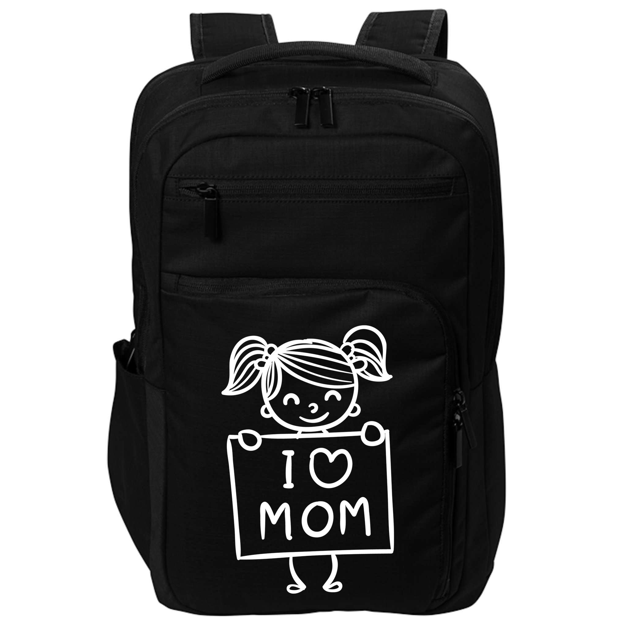 I Love Mom Daughter Gift Impact Tech Backpack
