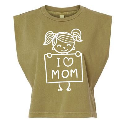 I Love Mom Daughter Gift Garment-Dyed Women's Muscle Tee