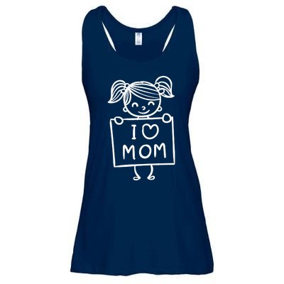 I Love Mom Daughter Gift Ladies Essential Flowy Tank