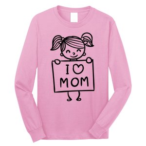 I Love Mom Daughter Gift Long Sleeve Shirt