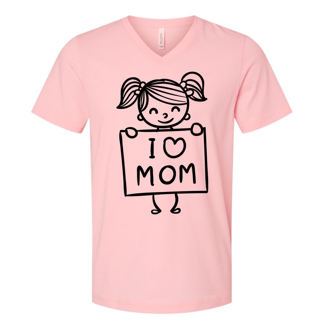 I Love Mom Daughter Gift V-Neck T-Shirt