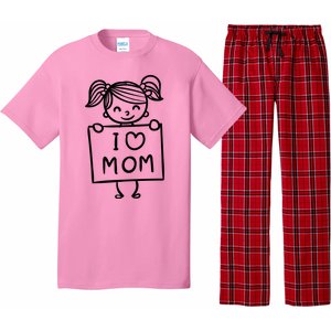 I Love Mom Daughter Gift Pajama Set