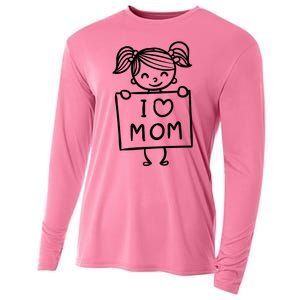 I Love Mom Daughter Gift Cooling Performance Long Sleeve Crew