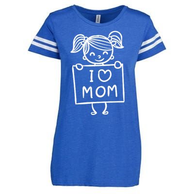 I Love Mom Daughter Gift Enza Ladies Jersey Football T-Shirt