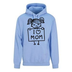 I Love Mom Daughter Gift Unisex Surf Hoodie