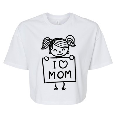 I Love Mom Daughter Gift Bella+Canvas Jersey Crop Tee