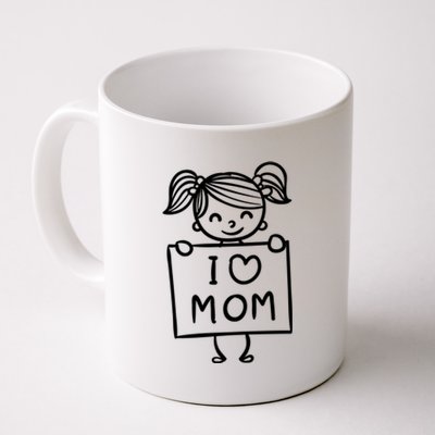 I Love Mom Daughter Gift Coffee Mug