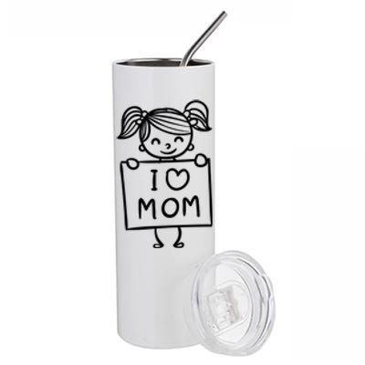 I Love Mom Daughter Gift Stainless Steel Tumbler