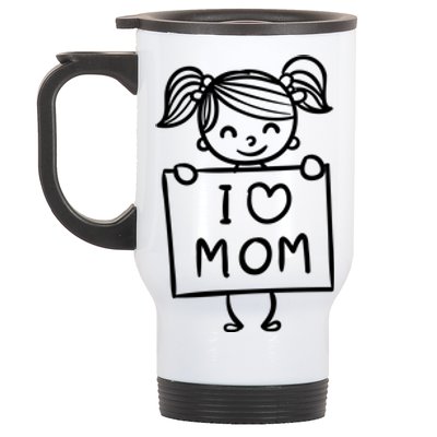 I Love Mom Daughter Gift Stainless Steel Travel Mug