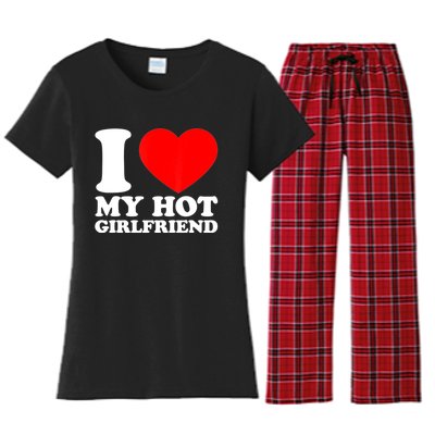 I Love My Girlfriend Funny Boyfriend Women's Flannel Pajama Set