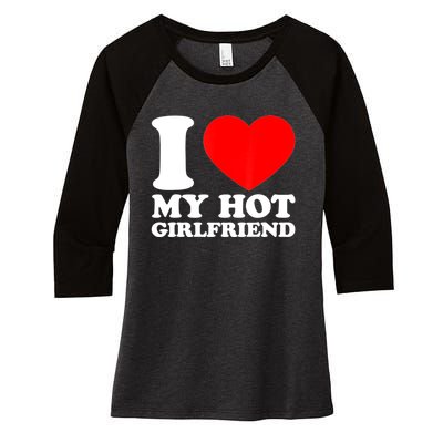 I Love My Girlfriend Funny Boyfriend Women's Tri-Blend 3/4-Sleeve Raglan Shirt