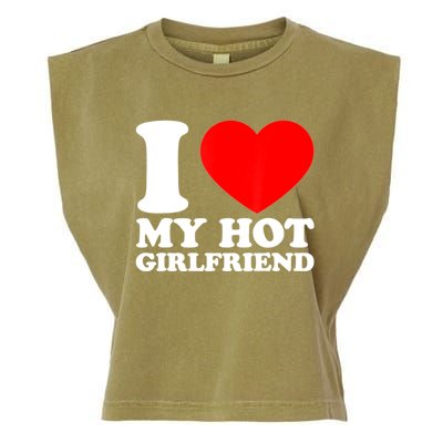 I Love My Girlfriend Funny Boyfriend Garment-Dyed Women's Muscle Tee