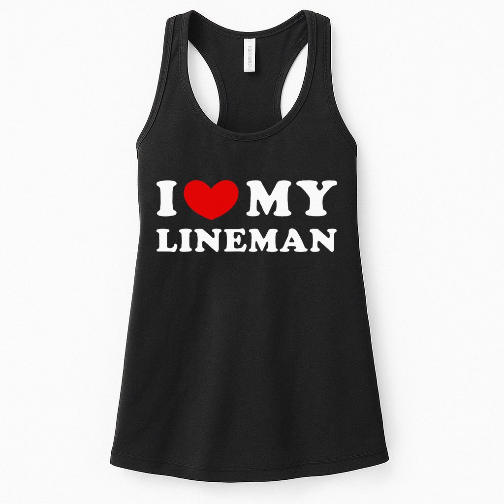 I Love My Lineman I Heart My Lineman Womens Tank Top