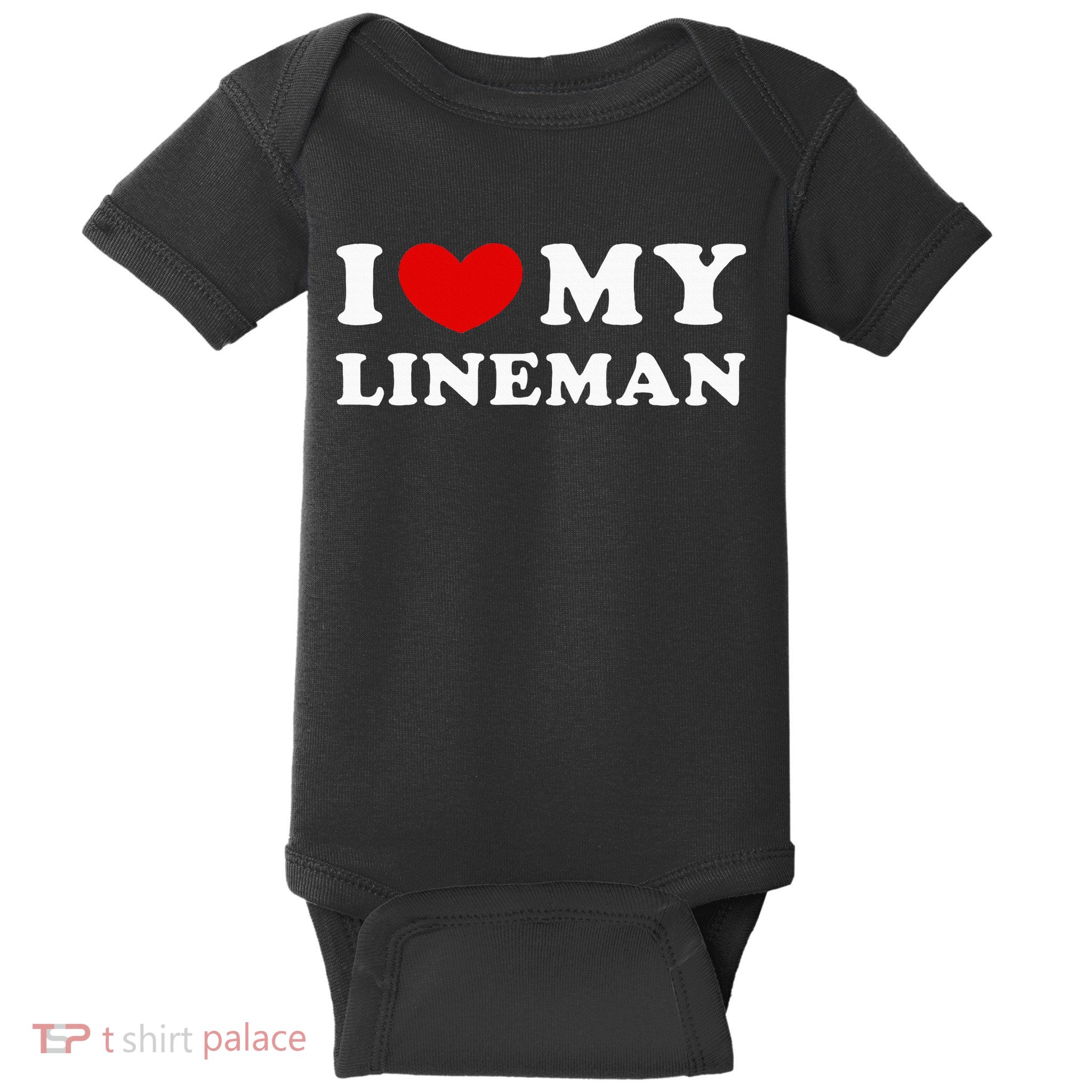 I Love My Lineman I Heart My Lineman Baby Bodysuit