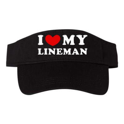 I Love My Lineman I Heart My Lineman Valucap Bio-Washed Visor