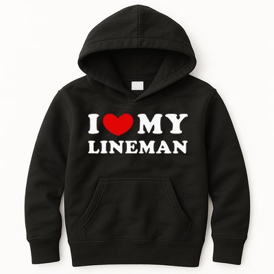 I Love My Lineman I Heart My Lineman Kids Hoodie