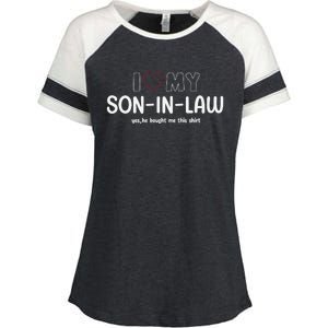 I Love My Son In Law For Father In Law Enza Ladies Jersey Colorblock Tee