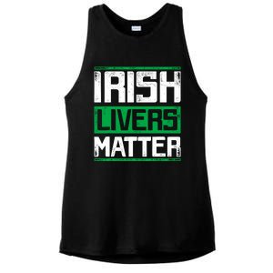 Irish Livers Matter St Patricks Day Ladies PosiCharge Tri-Blend Wicking Tank