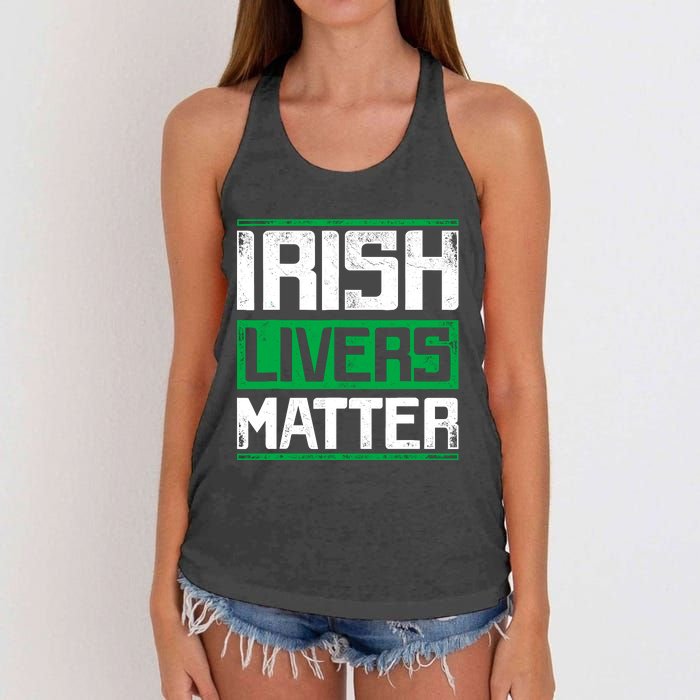 Irish Livers Matter St Patricks Day Women's Knotted Racerback Tank