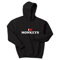 I Love Monkeys Kids Hoodie