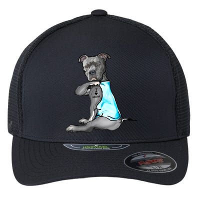I Love Mom Tattoo Pitbull Dog Lover Women Gift Pitbull Mom TShirt Flexfit Unipanel Trucker Cap