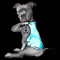 I Love Mom Tattoo Pitbull Dog Lover Women Gift Pitbull Mom TShirt Womens T-Shirt