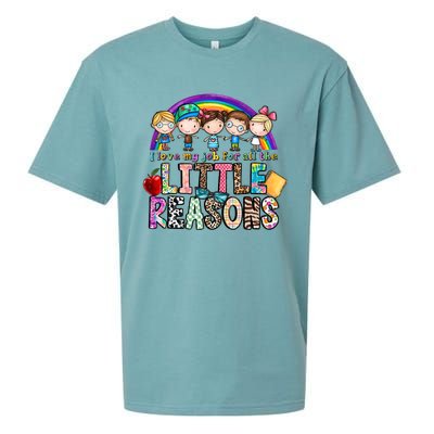 I Love My Job For All The Little Reasons Teacher School Back To School Sueded Cloud Jersey T-Shirt