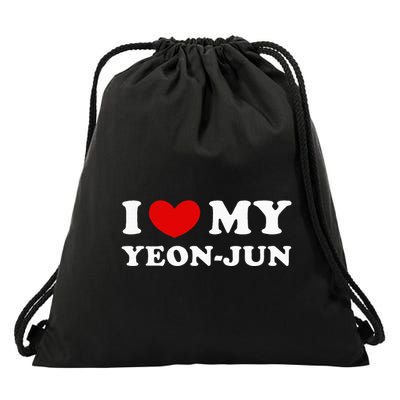 I Love My Yeonjun I Heart My Yeonjun Drawstring Bag