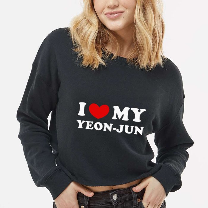 I Love My Yeonjun I Heart My Yeonjun Cropped Pullover Crew
