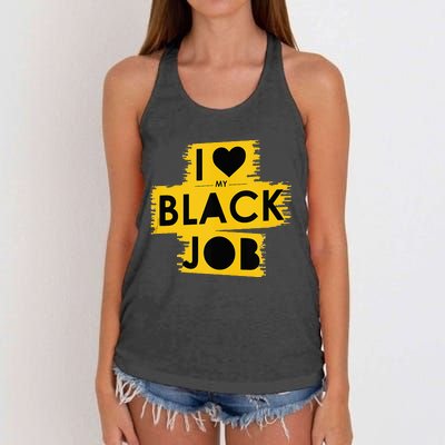 I Love My Black Job Women's Knotted Racerback Tank