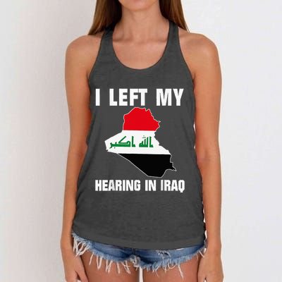 I Left My Hearing In Iraq Women's Knotted Racerback Tank