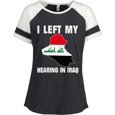 I Left My Hearing In Iraq Enza Ladies Jersey Colorblock Tee