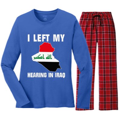 I Left My Hearing In Iraq Women's Long Sleeve Flannel Pajama Set 