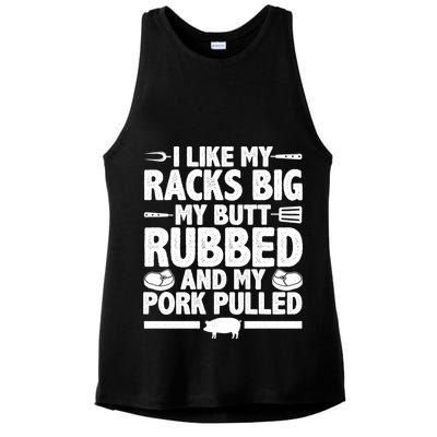 I Like My Butt Rubbed And My Pork Pulled Ladies PosiCharge Tri-Blend Wicking Tank