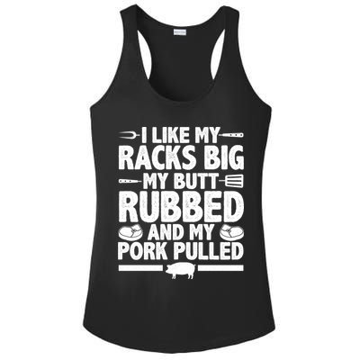 I Like My Butt Rubbed And My Pork Pulled Ladies PosiCharge Competitor Racerback Tank