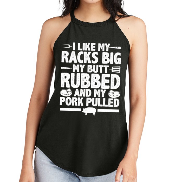 I Like My Butt Rubbed And My Pork Pulled Women's Perfect Tri Rocker Tank