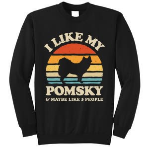 I Like My Pomsky And Maybe Like 3 People Dog Lover Retro Sweatshirt