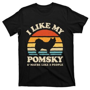 I Like My Pomsky And Maybe Like 3 People Dog Lover Retro T-Shirt