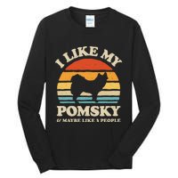 I Like My Pomsky And Maybe Like 3 People Dog Lover Retro Tall Long Sleeve T-Shirt