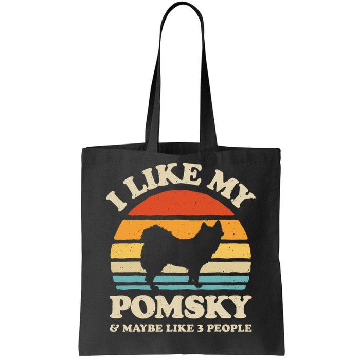 I Like My Pomsky And Maybe Like 3 People Dog Lover Retro Tote Bag