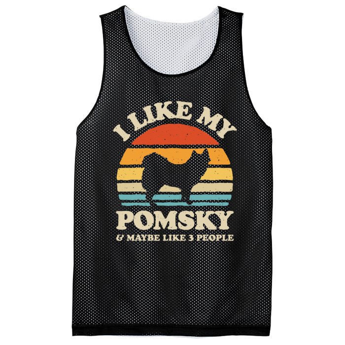 I Like My Pomsky And Maybe Like 3 People Dog Lover Retro Mesh Reversible Basketball Jersey Tank