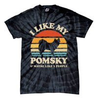 I Like My Pomsky And Maybe Like 3 People Dog Lover Retro Tie-Dye T-Shirt