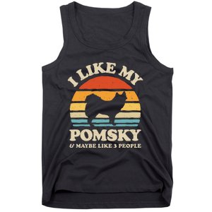 I Like My Pomsky And Maybe Like 3 People Dog Lover Retro Tank Top