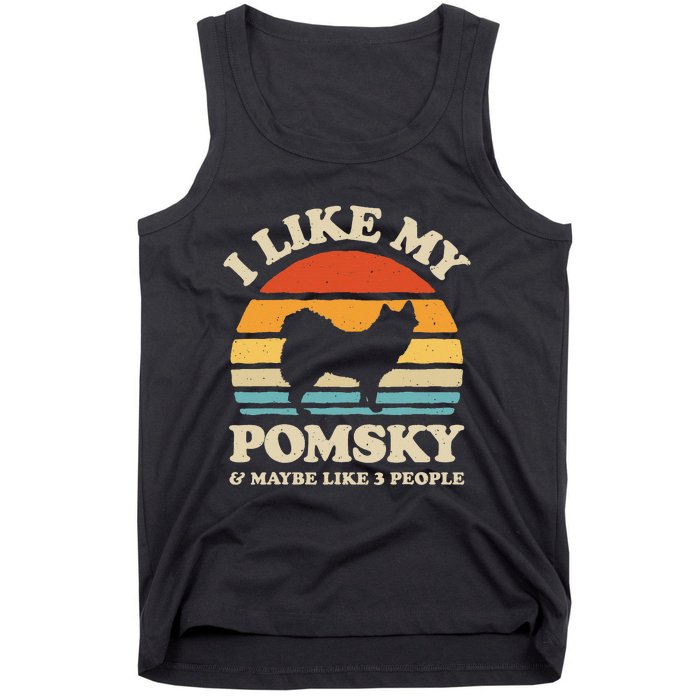 I Like My Pomsky And Maybe Like 3 People Dog Lover Retro Tank Top