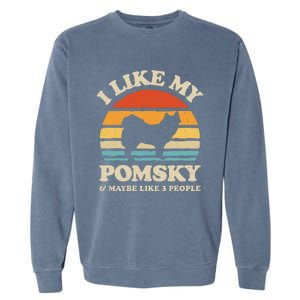 I Like My Pomsky And Maybe Like 3 People Dog Lover Retro Garment-Dyed Sweatshirt