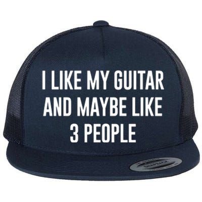 I Like My Guitar And Maybe Like 3 People Flat Bill Trucker Hat