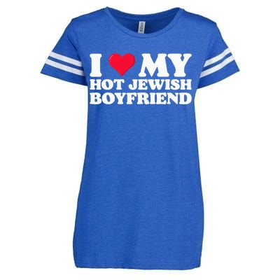 I Love My Hot Jewish Boyfriend I Heart My Hot Jewish Enza Ladies Jersey Football T-Shirt