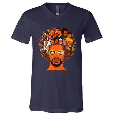 I Love My Roots Back Powerful Black History Month Dna Pride Design V-Neck T-Shirt