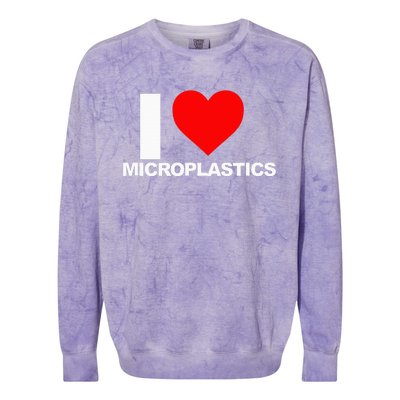 I Love Microplastics Colorblast Crewneck Sweatshirt