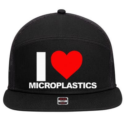 I Love Microplastics 7 Panel Mesh Trucker Snapback Hat